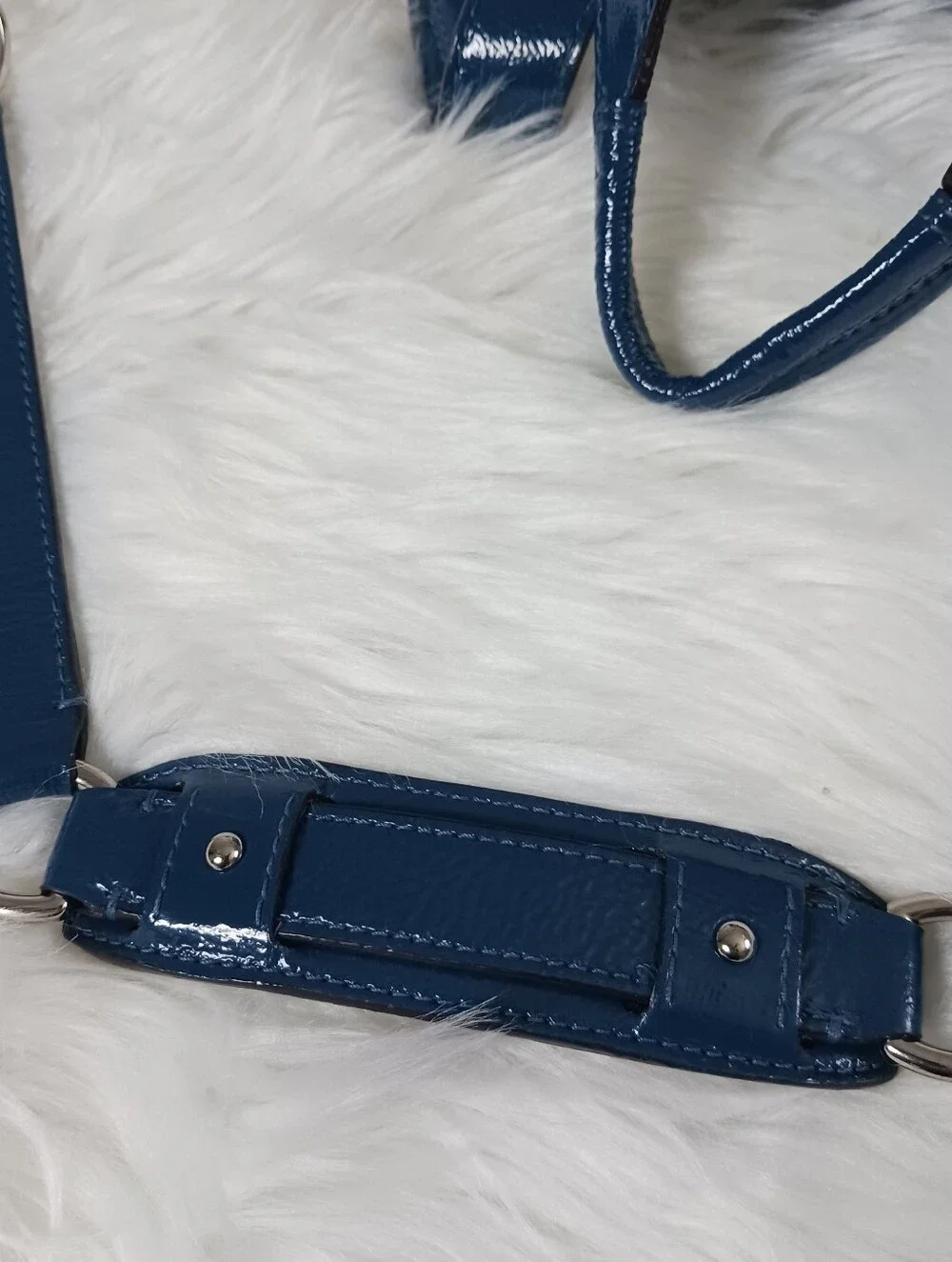 COACH ASHLEY DOTTED OP ART SATCHEL BAG F20027 Light Khaki / Cobalt Blue